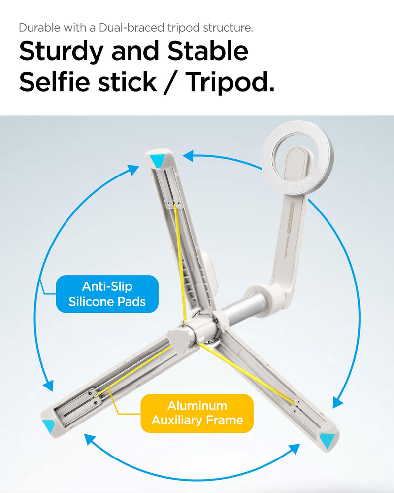 Spigen S571W 24" Magnetic Selfie Stick Tripod Wireless Remote Control for iPhone