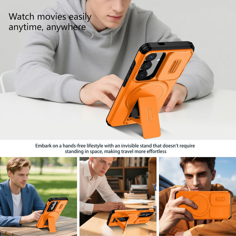 Slide Lens Magnetic Holder Phone Case Compatible With Samsung Galaxy A36