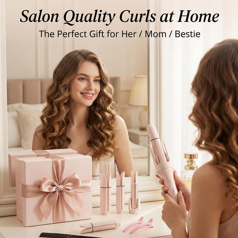 Automatic Hair Curler, Tourmaline Ceramic Ionic Curling Iron with Adjustable Temp