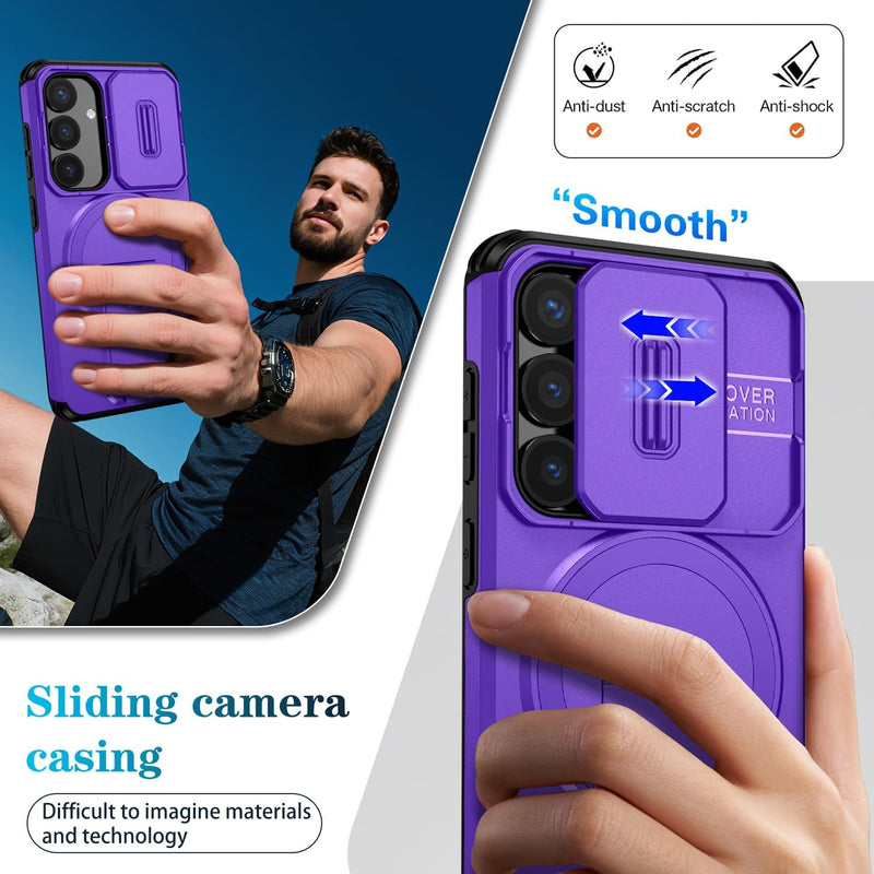 Slide Lens Magnetic Holder Phone Case Compatible With Samsung Galaxy A36