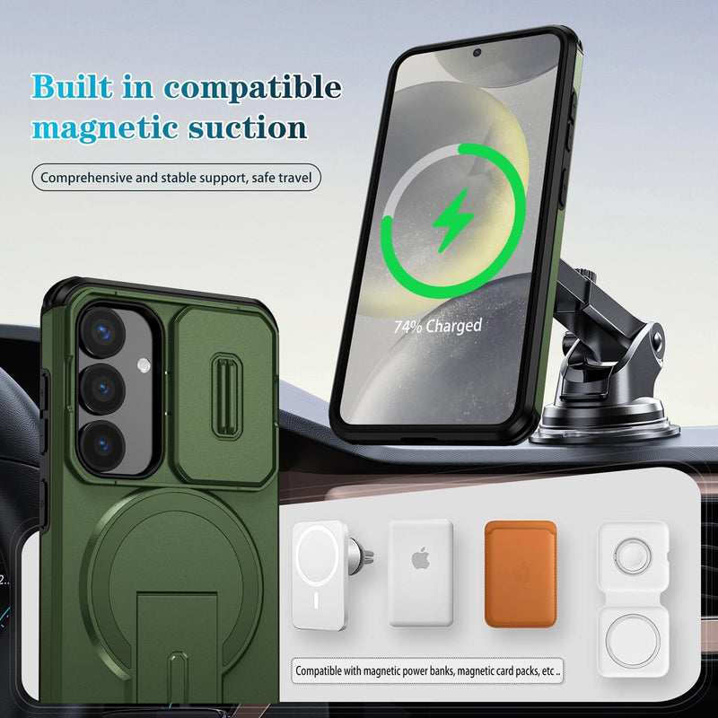 Slide Lens Magnetic Holder Phone Case Compatible With  Samsung Galaxy A56