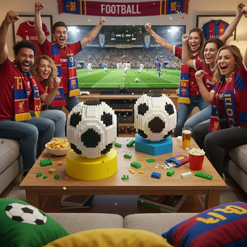 3D Soccer Ball Micro Building Blocks Set, DIY Mini Bricks Toy