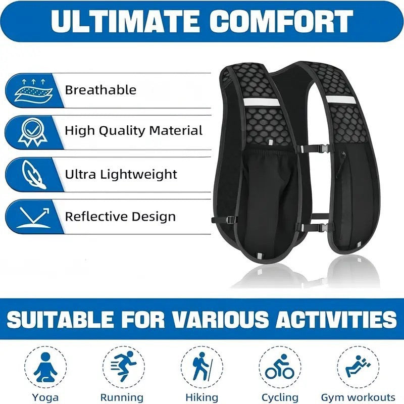 Marathon Running Vest With 500ML Soft Water Bottle