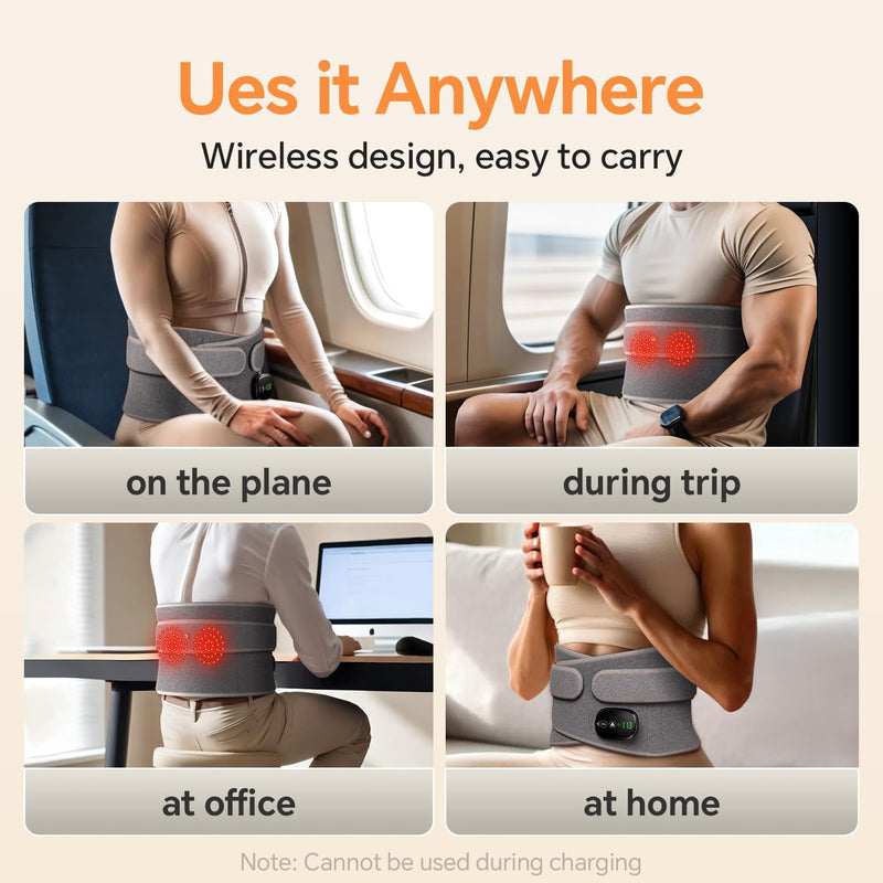 Adjustable Hot Compress Lumbar Massage Belt for Lower Back Pain Relieve