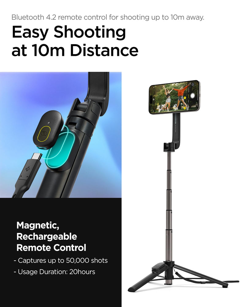 Spigen S571W 24" Magnetic Selfie Stick Tripod Wireless Remote Control for iPhone