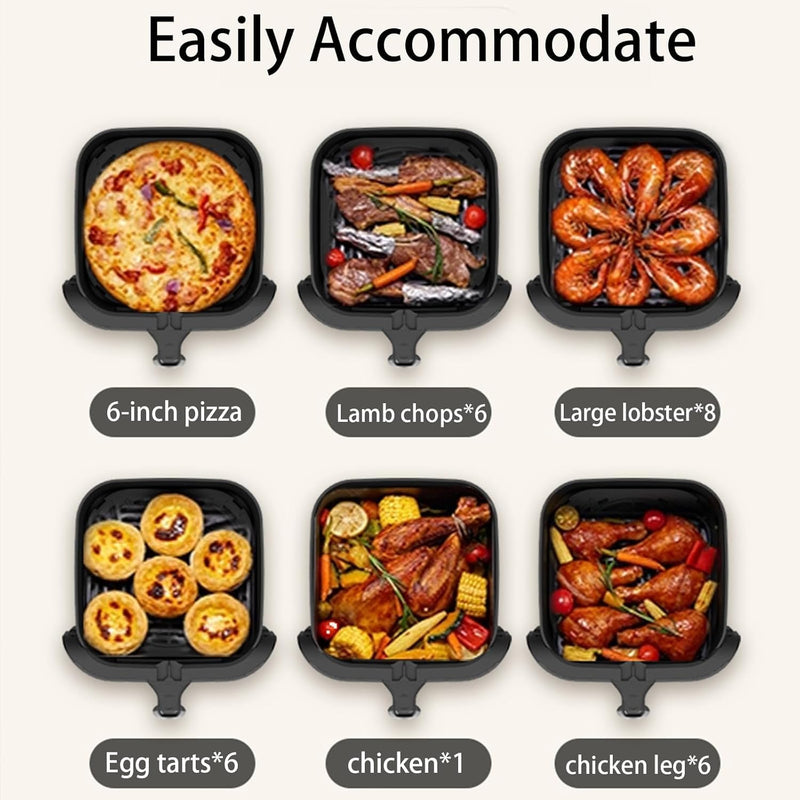 10L 1400W 110V Air Fryer with Touch Screen, Visible Window, 80% Less Fat Healthy Cooking