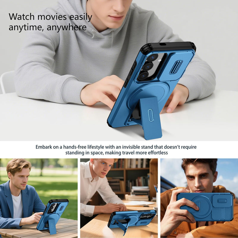 Slide Lens Magnetic Holder Phone Case Compatible With  Samsung Galaxy A56