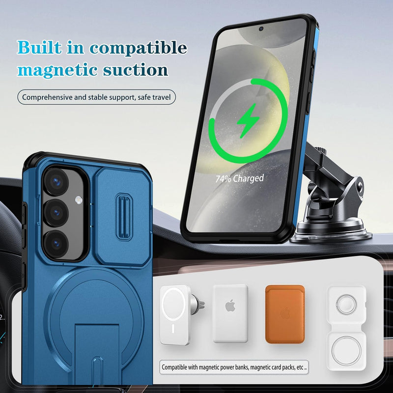 Slide Lens Magnetic Holder  Phone Case Compatible With Samsung Galaxy  S25 Fe
