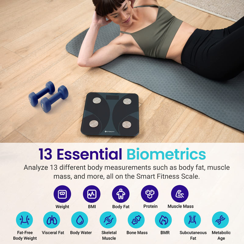 Smart Body Fat Scale with 13 Biometrics,