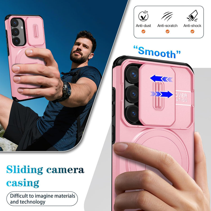 Slide Lens Magnetic Holder Phone Case Compatible With  Samsung Galaxy A56