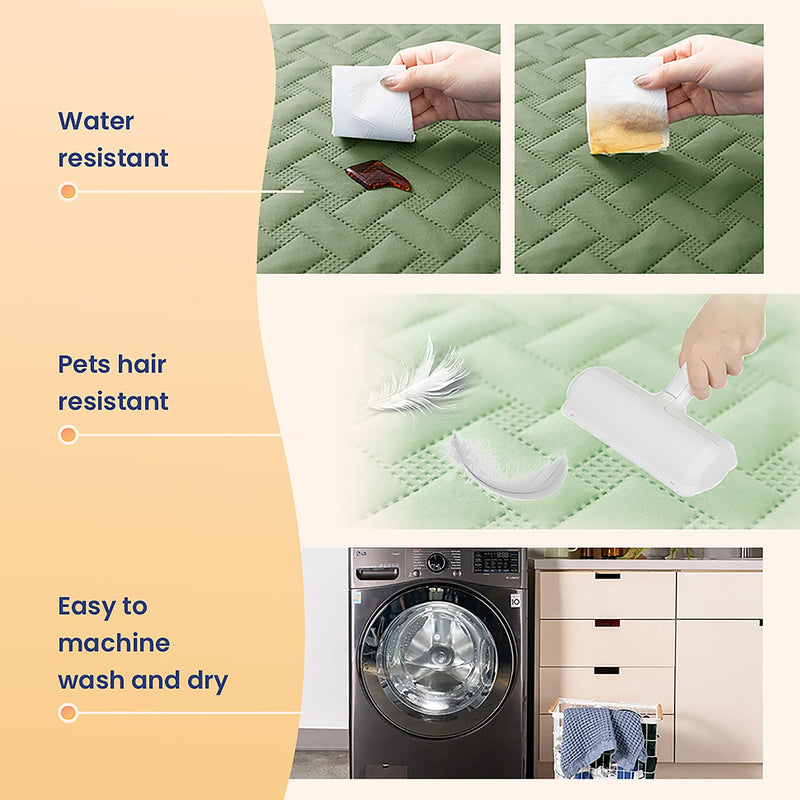 259cm×208cmWaterproof Pet Bed Cover, Reusable 3-Layer Quilted Protector for Dogs, Couch & Bed