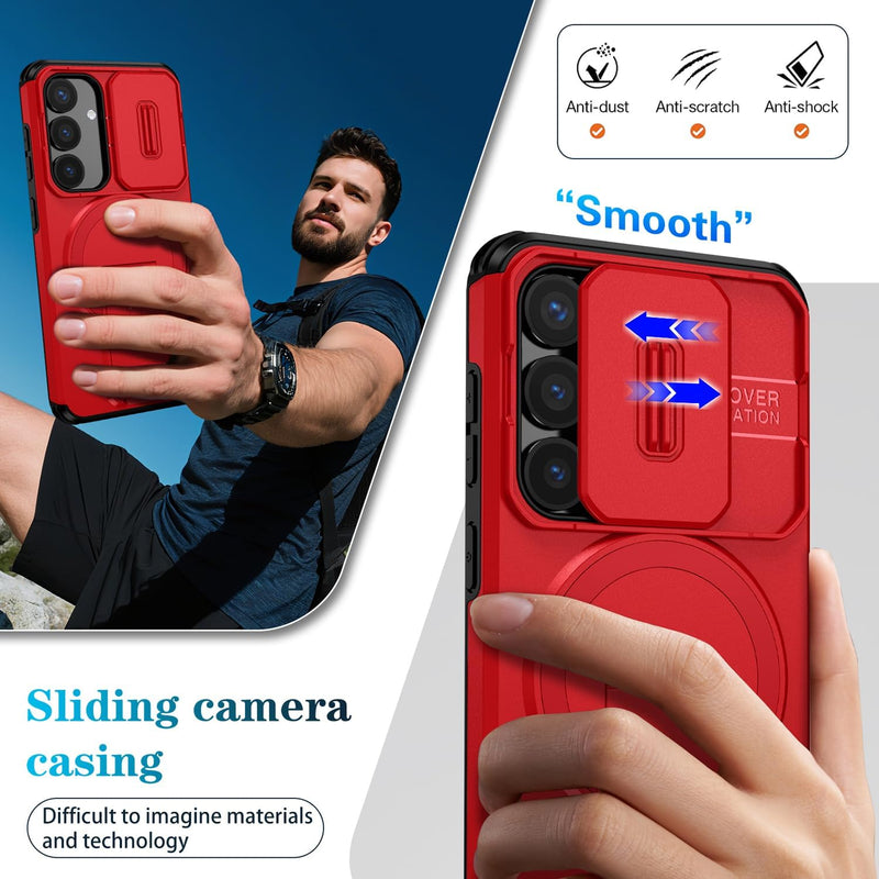 Slide Lens Magnetic Holder Phone Case Compatible With Samsung Galaxy A36