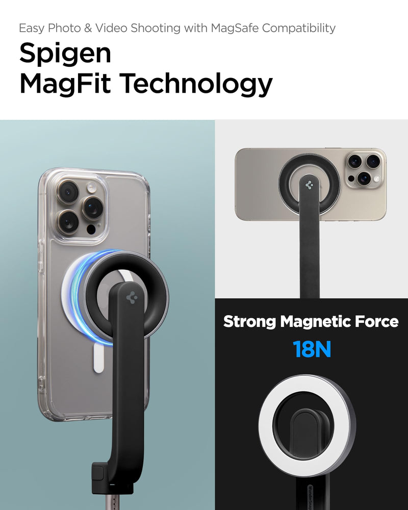 Spigen S571W 24" Magnetic Selfie Stick Tripod Wireless Remote Control for iPhone