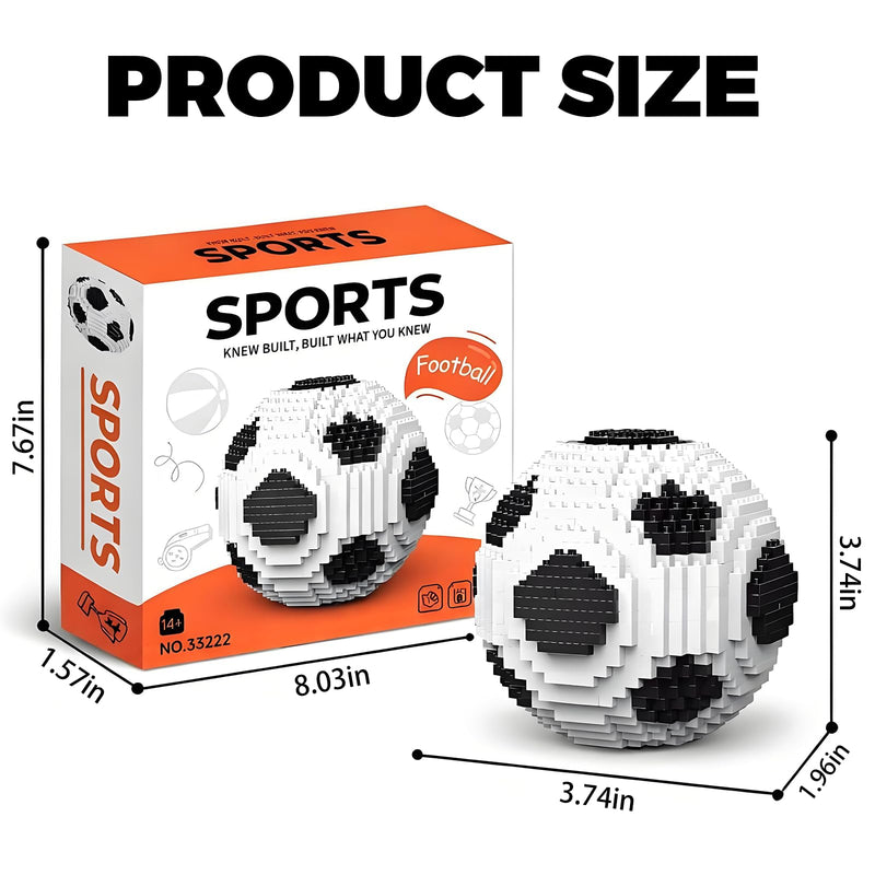 3D Soccer Ball Micro Building Blocks Set, DIY Mini Bricks Toy