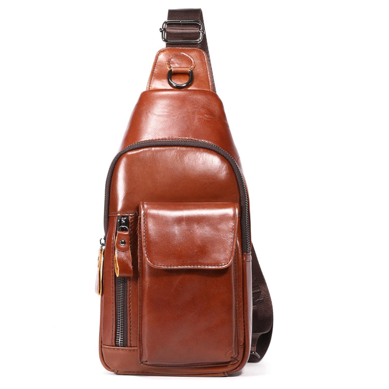 Genuine Leather Sling Bag for Men, Crossbody
