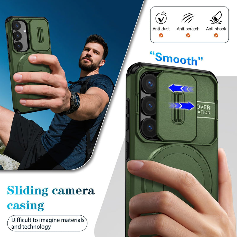 Slide Lens Magnetic Holder Phone Case Compatible With Samsung Galaxy A36