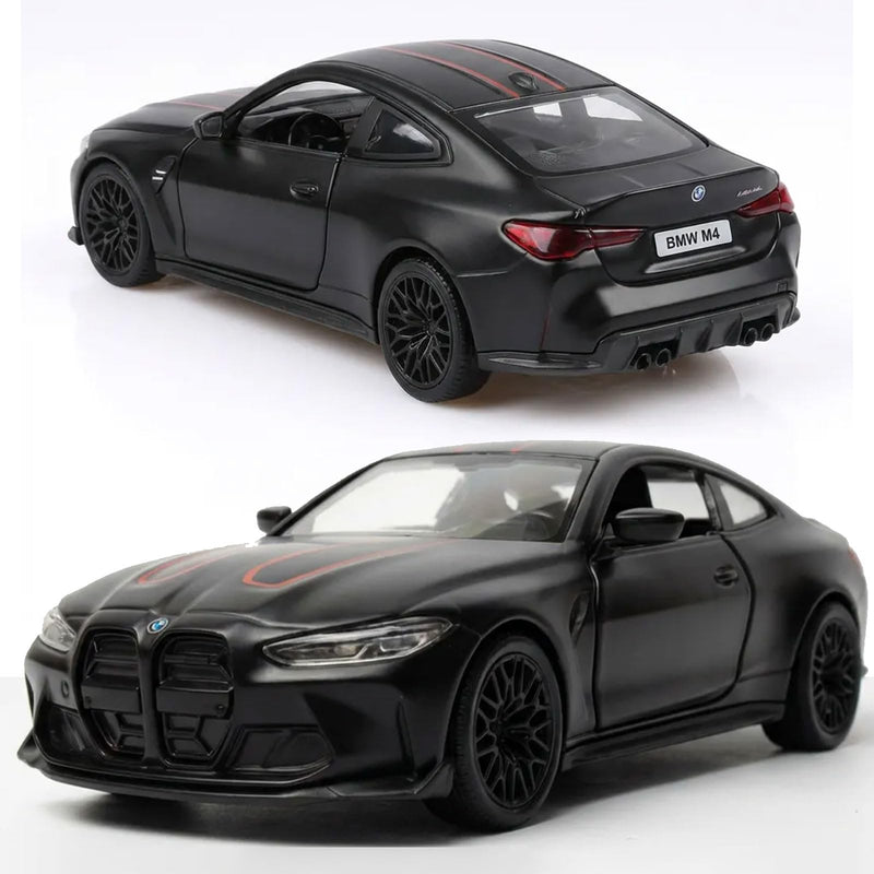 Die-Cast BMW M3/M4 Model Car, 1:32 Scale Pull-Back Toy with Openable Doors