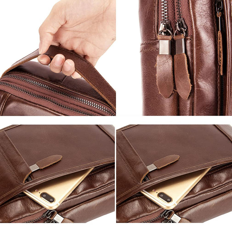 Genuine Leather Sling Bag for Men, Crossbody