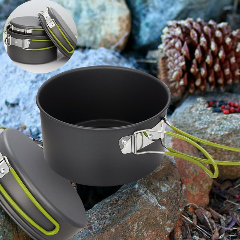 Portable Camping Cookware Set, Foldable Pot Pan Kettle
