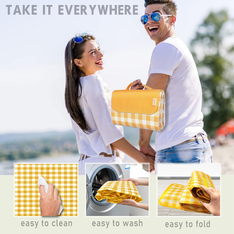 Waterproof Picnic Blanket, 2-Layer Sandproof Foldable
