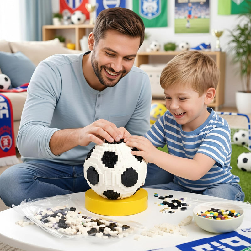 3D Soccer Ball Micro Building Blocks Set, DIY Mini Bricks Toy