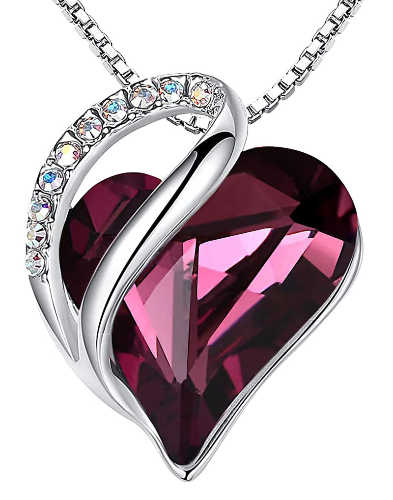 Heart Pendant Necklace for Women, 18K White Gold Plated Crystal Necklace with Austrian Crystals, Hypoallergenic Jewelry Gift