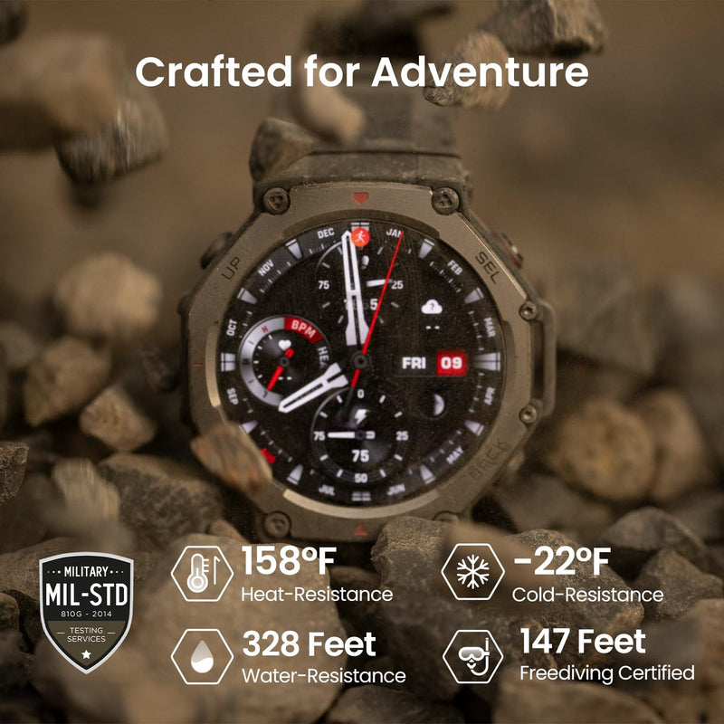Smartwatch outdoor 48mm AMOLED Display 6 Satellite Systems 45m Freediving