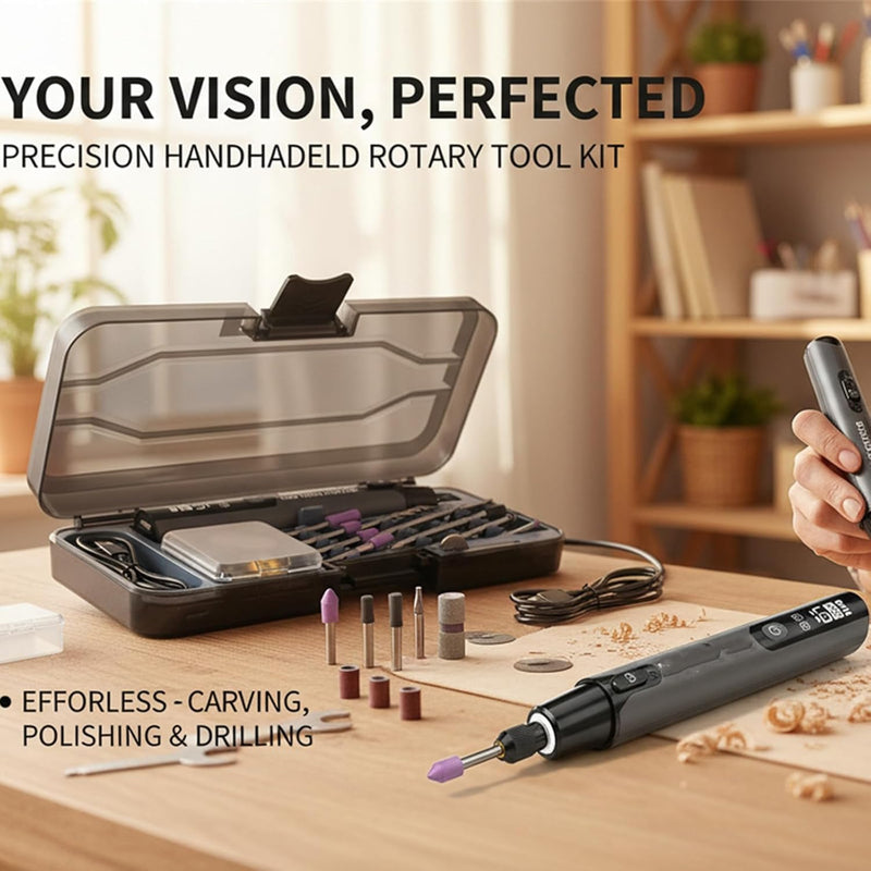 Electric Rotary Tool Kit with Digital Display LED - Mini Grinder Engraver