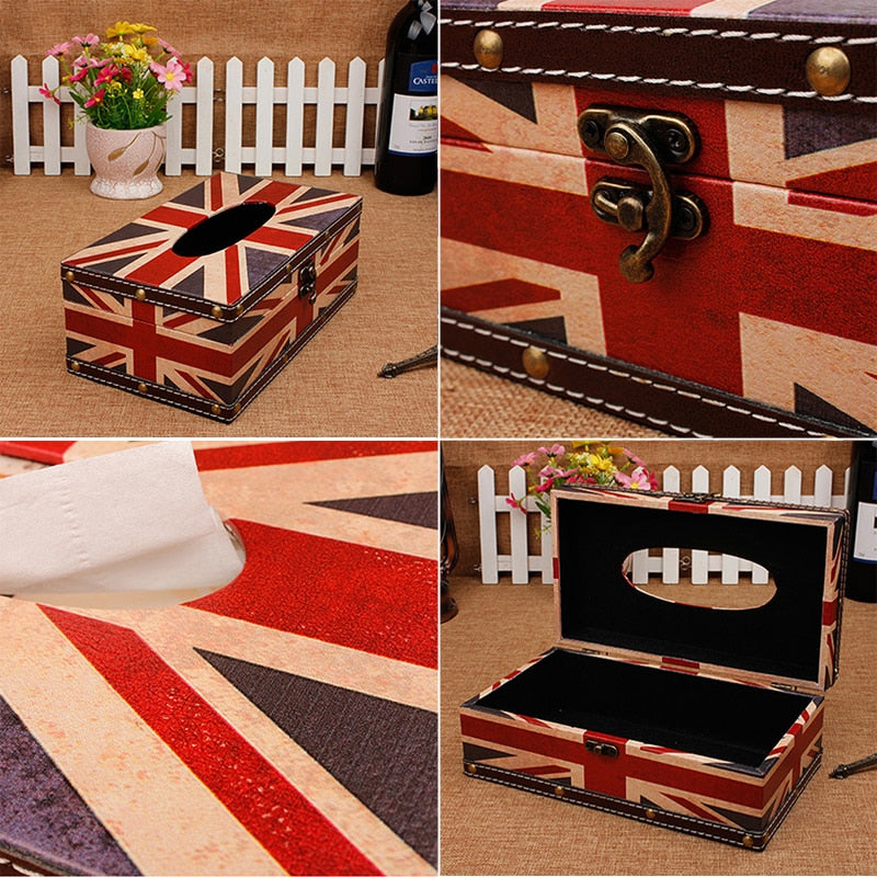 Wooden Towel Box Canvas Container
