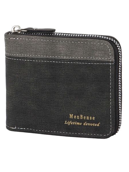 Pretty Zip-Around Bifold PU Leather Wallet Men Vintage Bifold Wallets