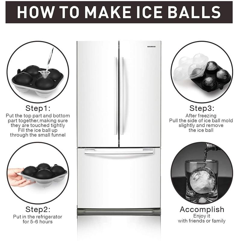 Ice Ball Maker Big Ball Shape Silicone Ice Ball Trays For Whisky 2.5