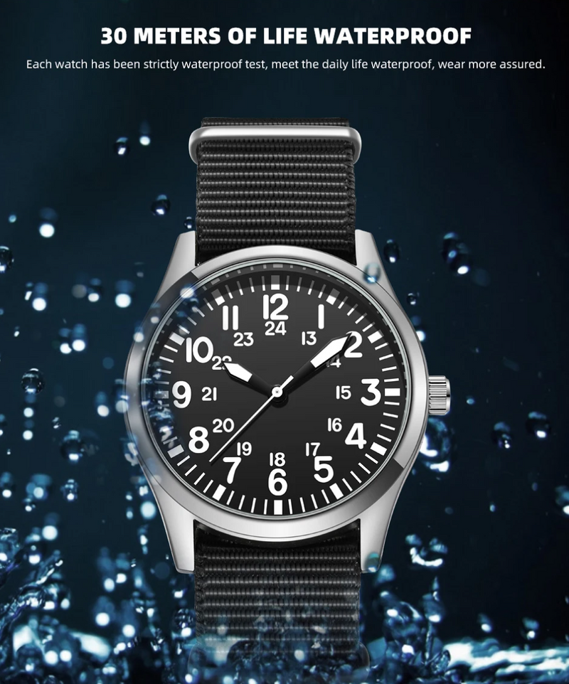 Men's Waterproof Stainless Quartz Watch Fashion Belt Wrist watch