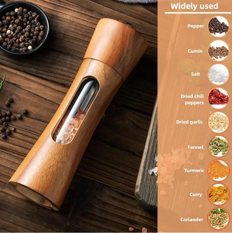 8 Inch Wooden Pepper Grinder Adjustable Spice Grinder Kitchen Cooking Tools Kitchen Stuff