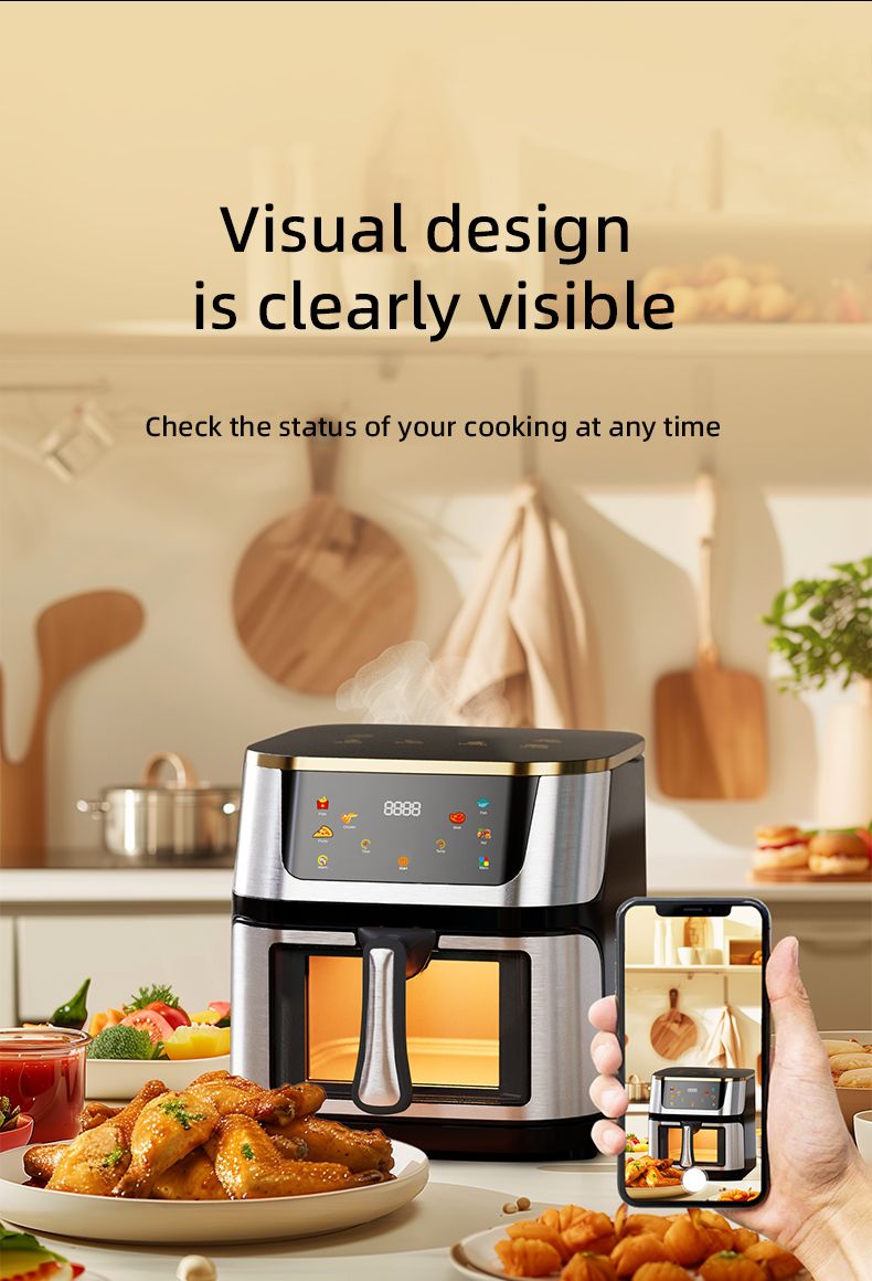 Visible Window Stainless Steel Air Fryer - 12L
