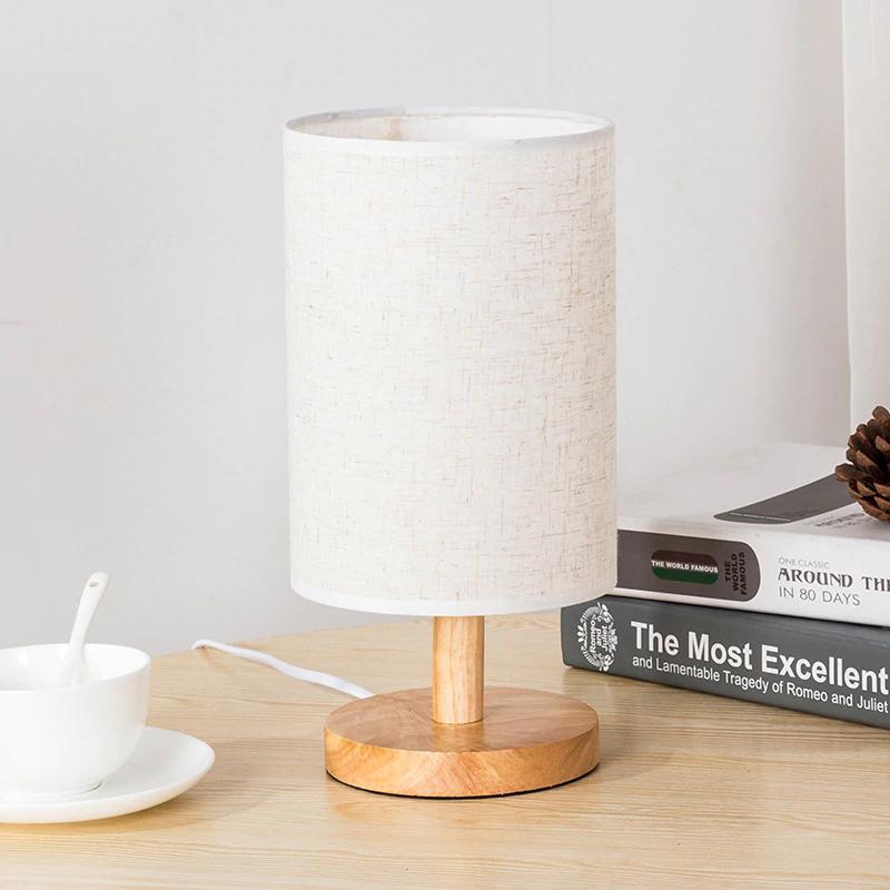 Simple Table Lamp Table Bedroom Cabinet Night Lamp Solid Wood