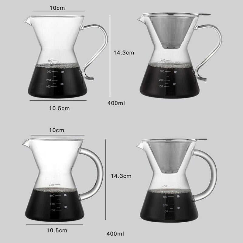 400ml glass machine coffee kettle heat resistant