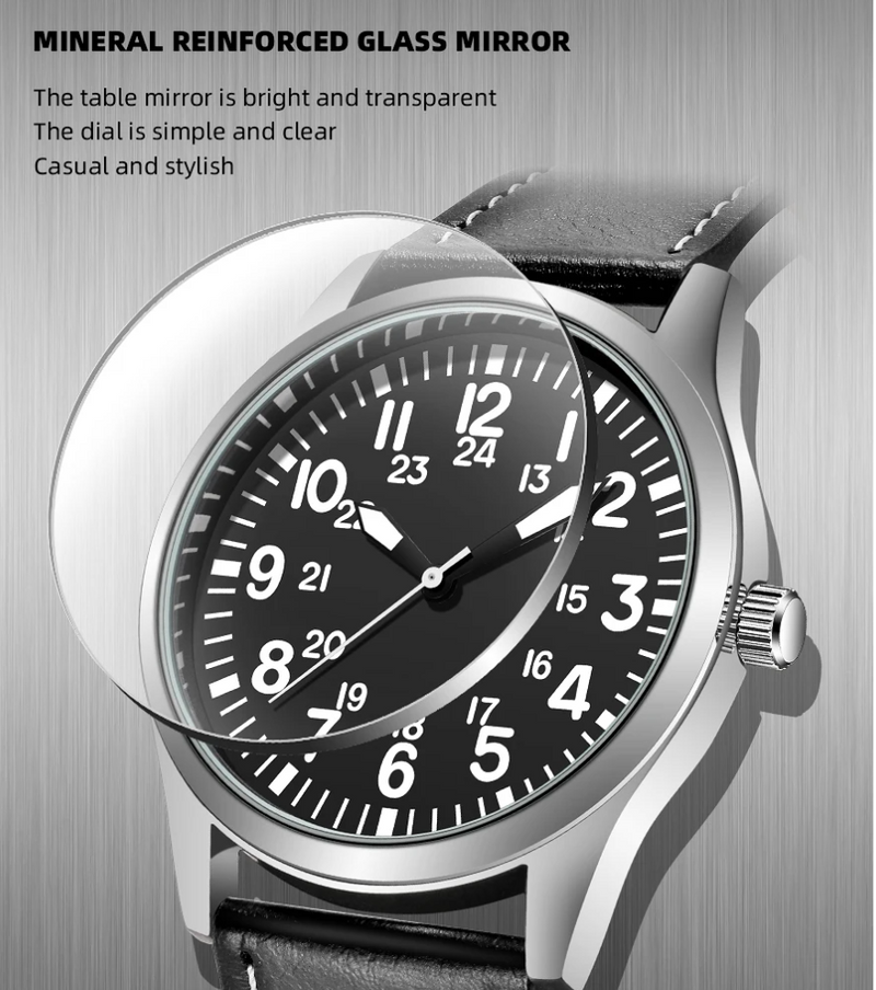 Men's Waterproof Stainless Quartz Watch Fashion Belt Wrist watch