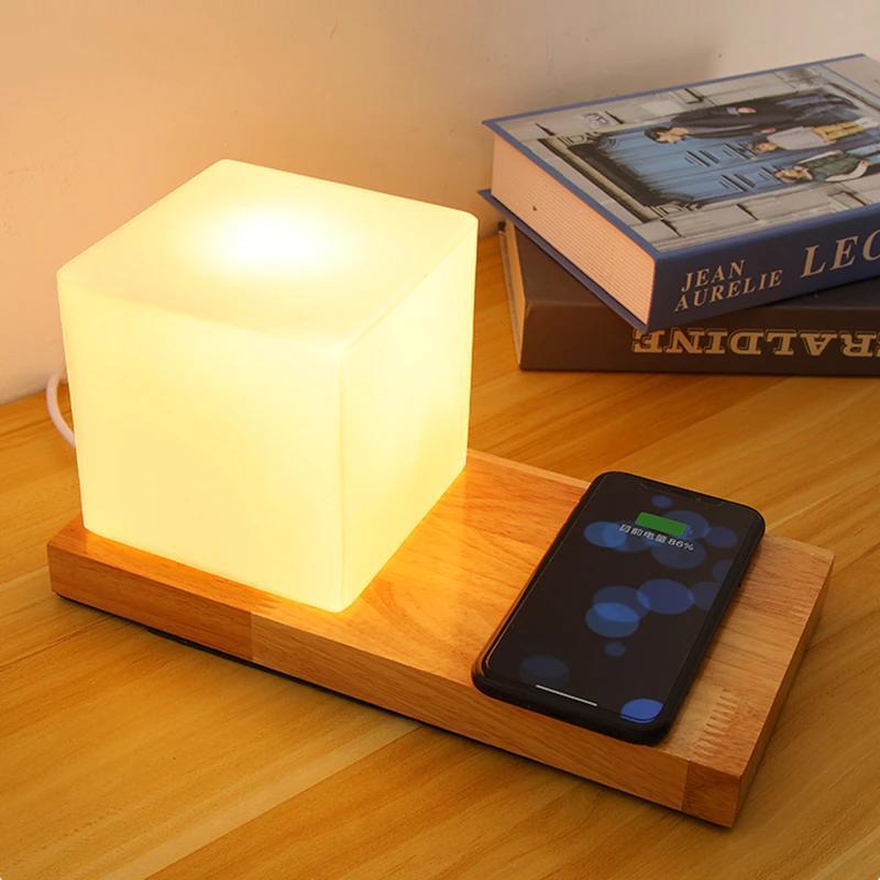 Night Lamps with USB Charging Ports, Vintage Style Table Lamp