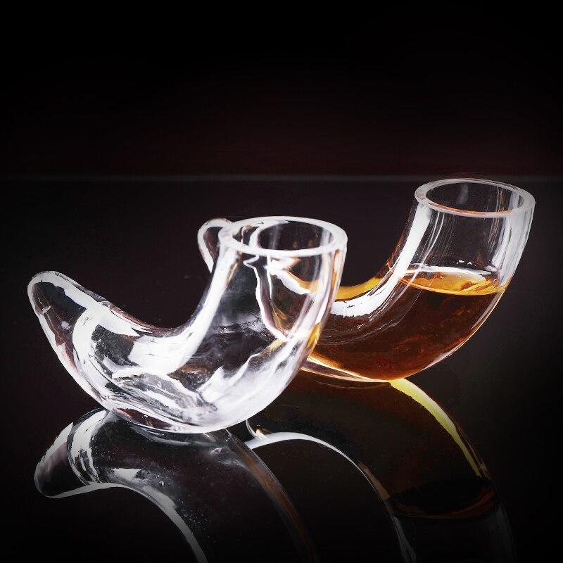 Creative Glass Horn Art Cocktail Glass Cup Thick Cup Nose Horn