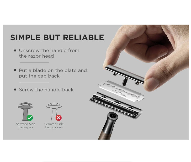 IPSTYLE Double Edge Safety Razor Faux Heavy Duty Men's Shaving Tools