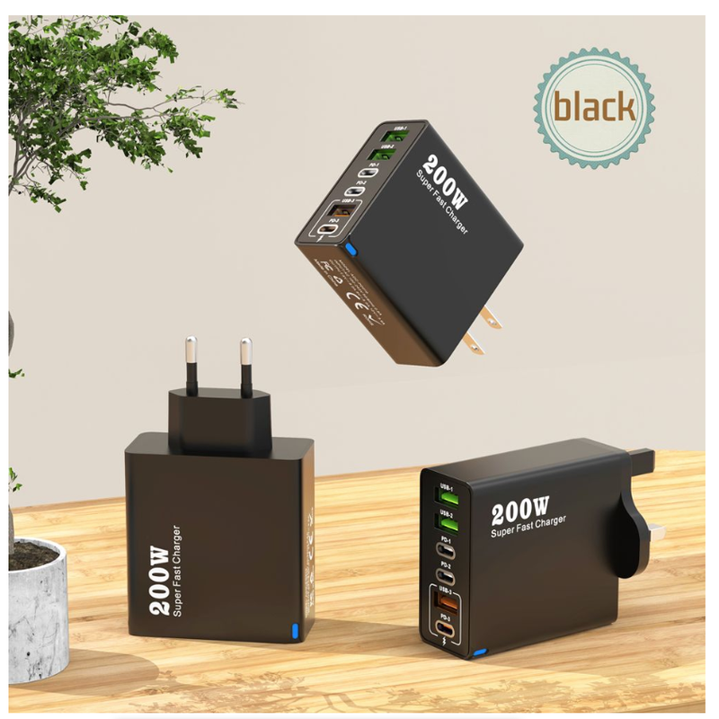 6 Ports Fast Charger USB C Multi Ports PD Quick Charge Wall Phone Adapter