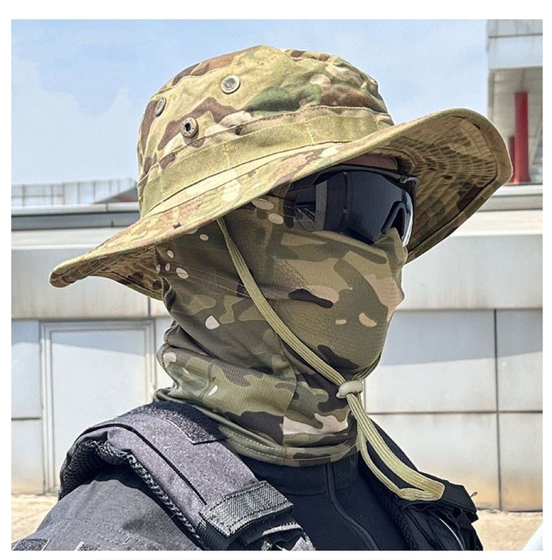 Camouflage Cap Balaclava Hat Suit Foldable Soft Hat Outdoor Hunting Fishing