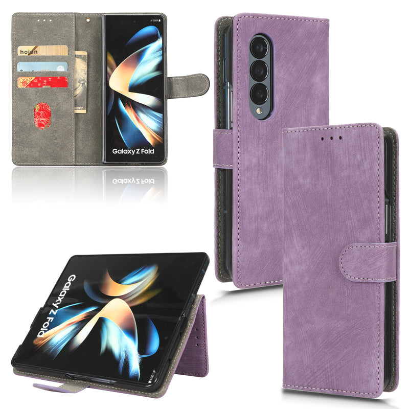 Flip Cover for Samsung Galaxy Z Fold3 5G PU Leather Phone Case [RFID Blocking] With Hand Strap