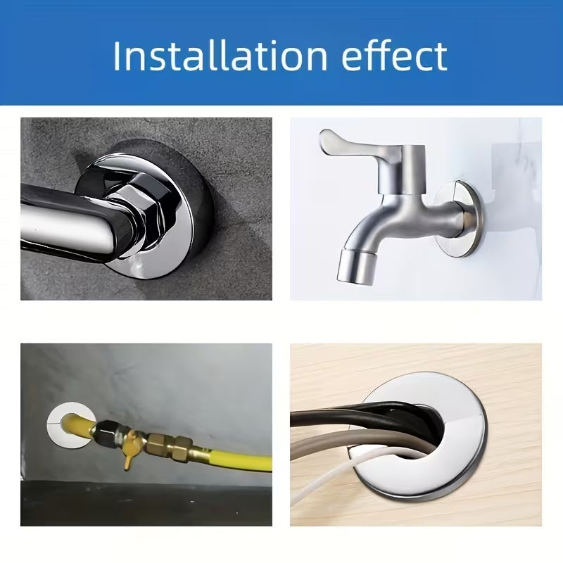 Stainless Steel Wall Hole Cover Plates, Decorative Escutcheon For Pipes- 3 Pieces