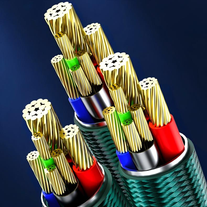 6A Multi-Port Braided Fast Charging Cable for Mobile Phones