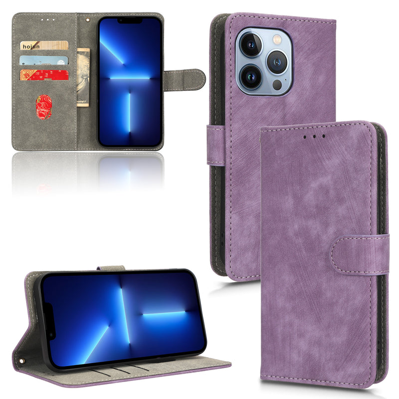 Flip Cover for iPhone 13 Pro PU Leather Phone Case RFID Blocking With Hand Strap