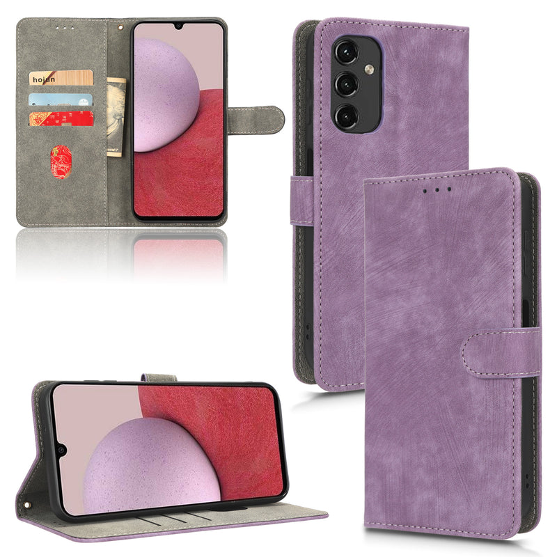 Flip Cover for Samsung Galaxy A14 4G PU Leather Phone Case [RFID Blocking] With Hand Strap