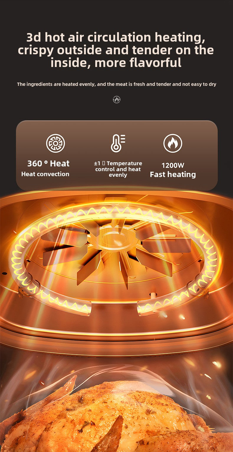 4L Fully Automatic Large-Capacity Air Fryer with Transparent Oven and Microwave Airfryer