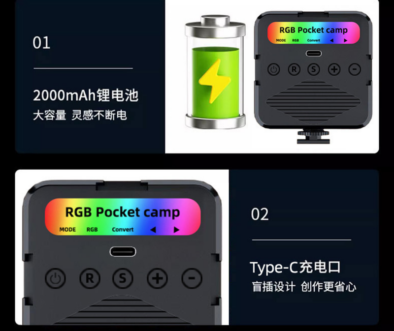 Video Light LED Fill Light Compatible With Phone Laptop Webcam