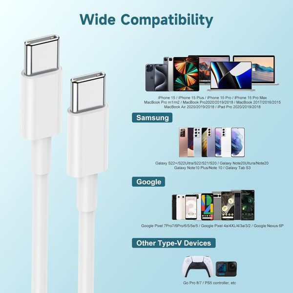60W USB C to C Cable Compatible With Phone Fast Charging Cable